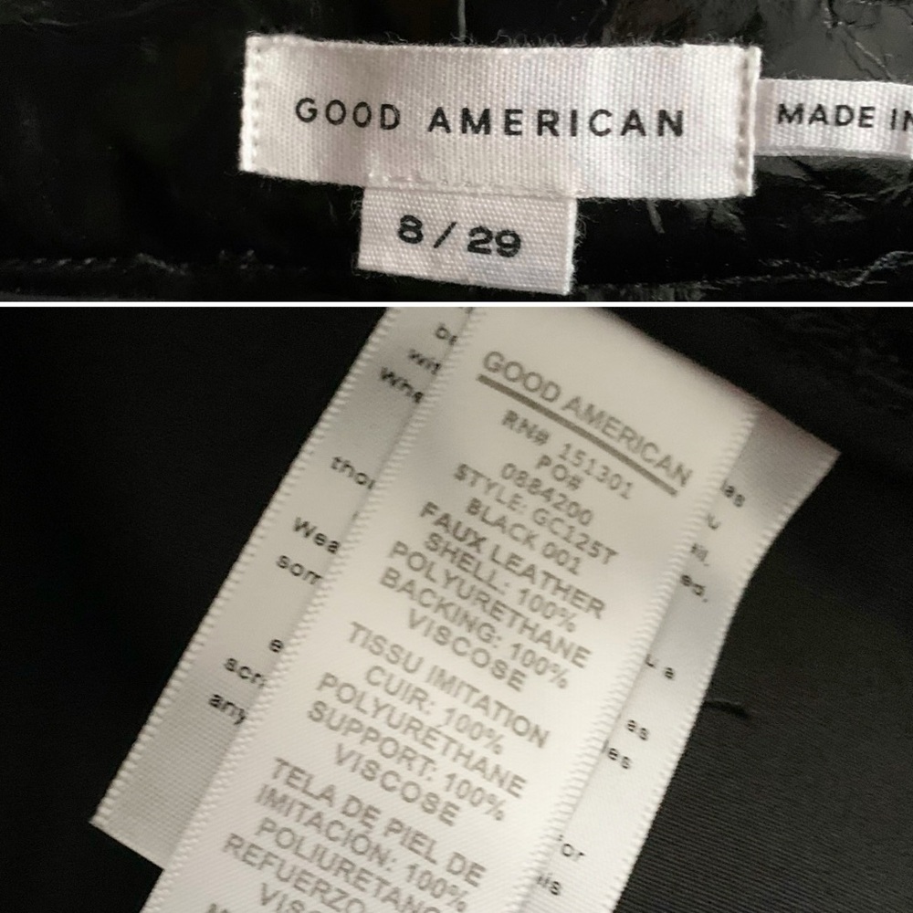 GOOD AMERICAN Faux Leather Jeans! Retail $175. - Picture 7 of 8